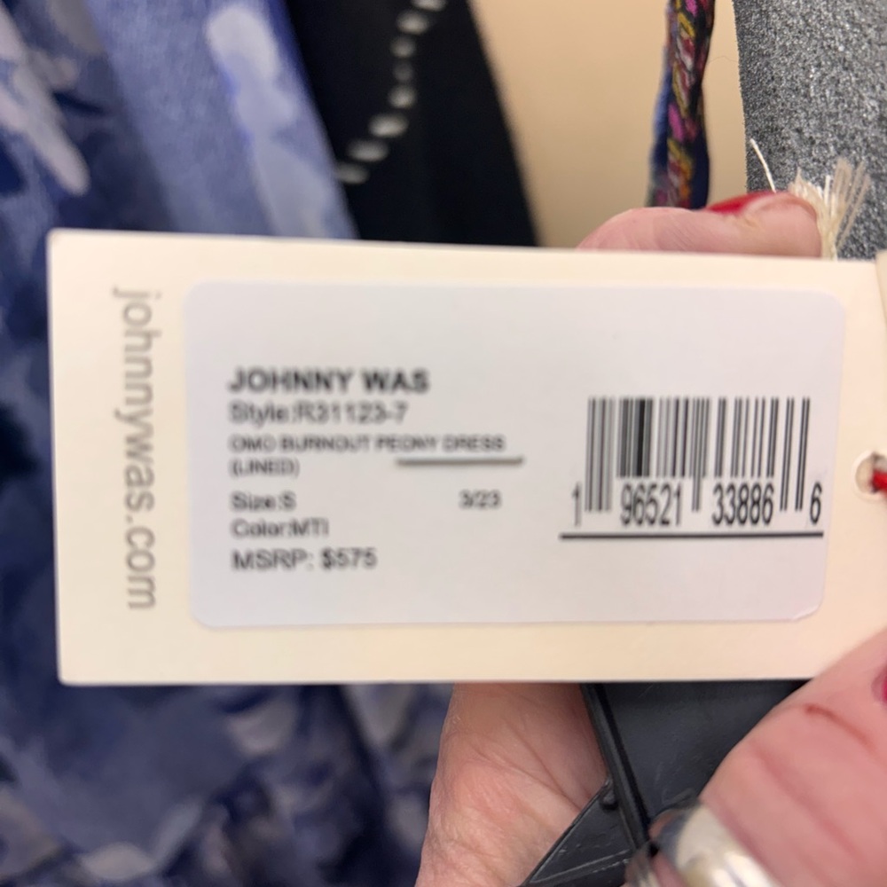 Johnny Was NWT OMO Burnout Peony Elegant Multicolor Maxi Dress - Picture 6 of 7